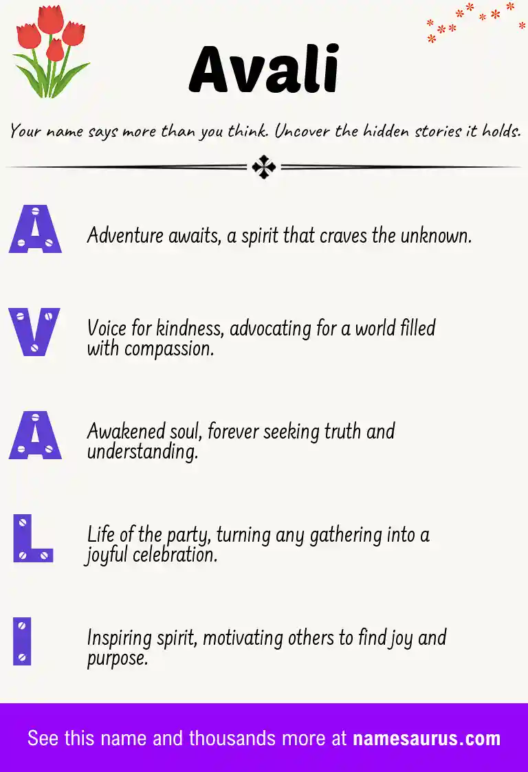 Acrostic poem about Avali.