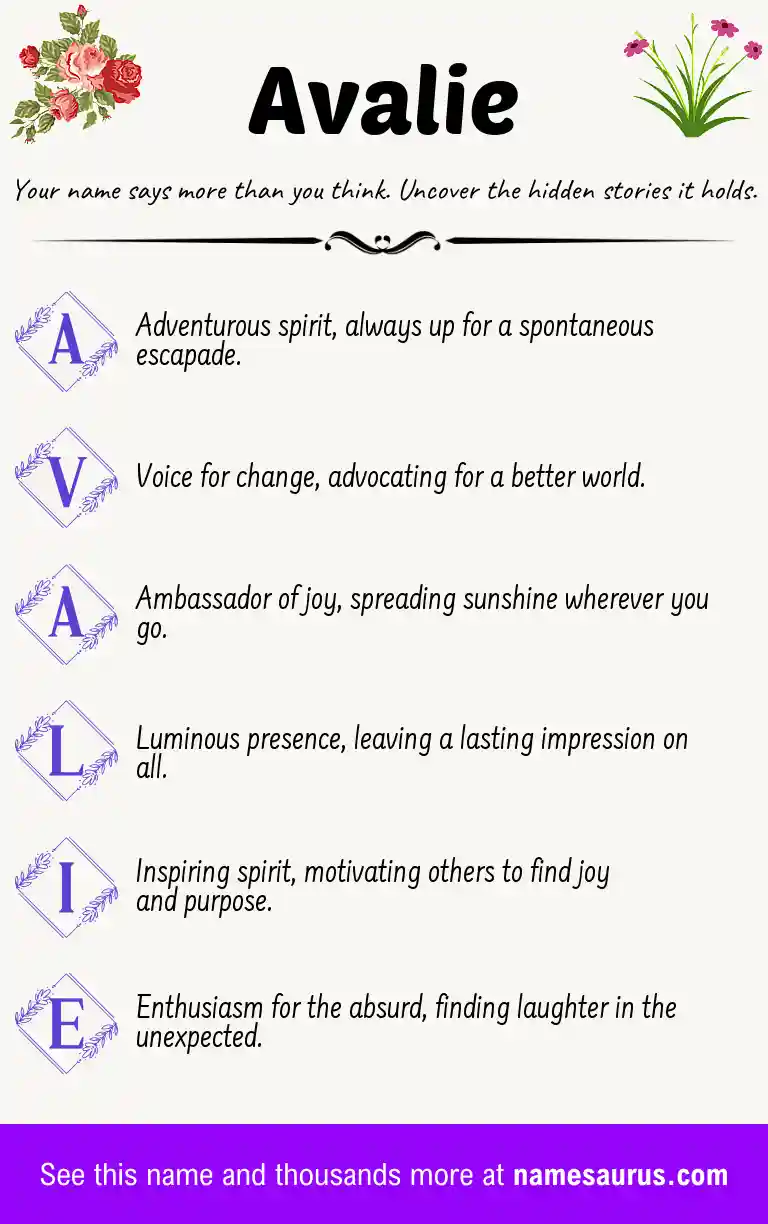 Acrostic poem about Avalie.