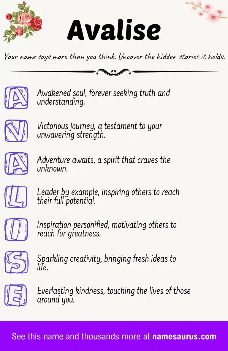 Acrostic poem about Avalise.
