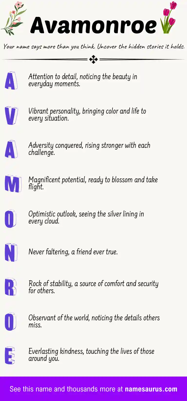 Acrostic poem about Avamonroe.