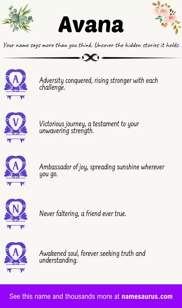 Acrostic poem about Avana.