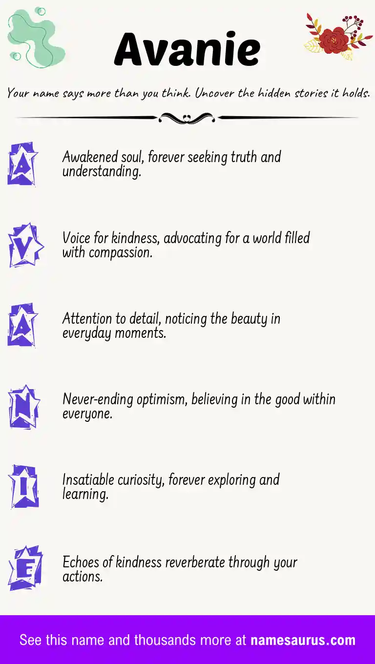 Acrostic poem about Avanie.