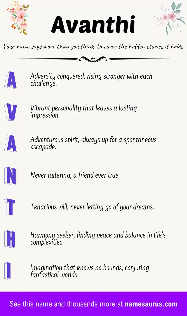 Acrostic poem about Avanthi.