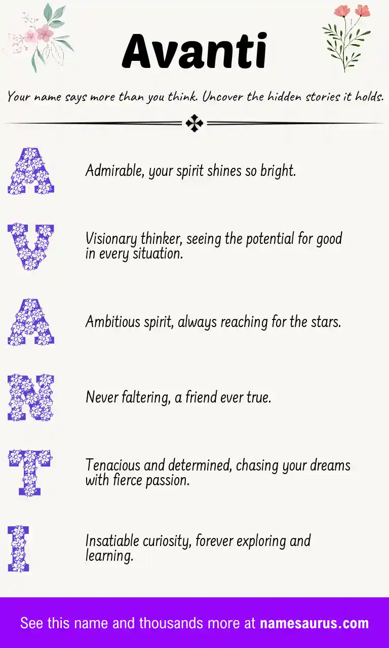 Acrostic poem about Avanti.