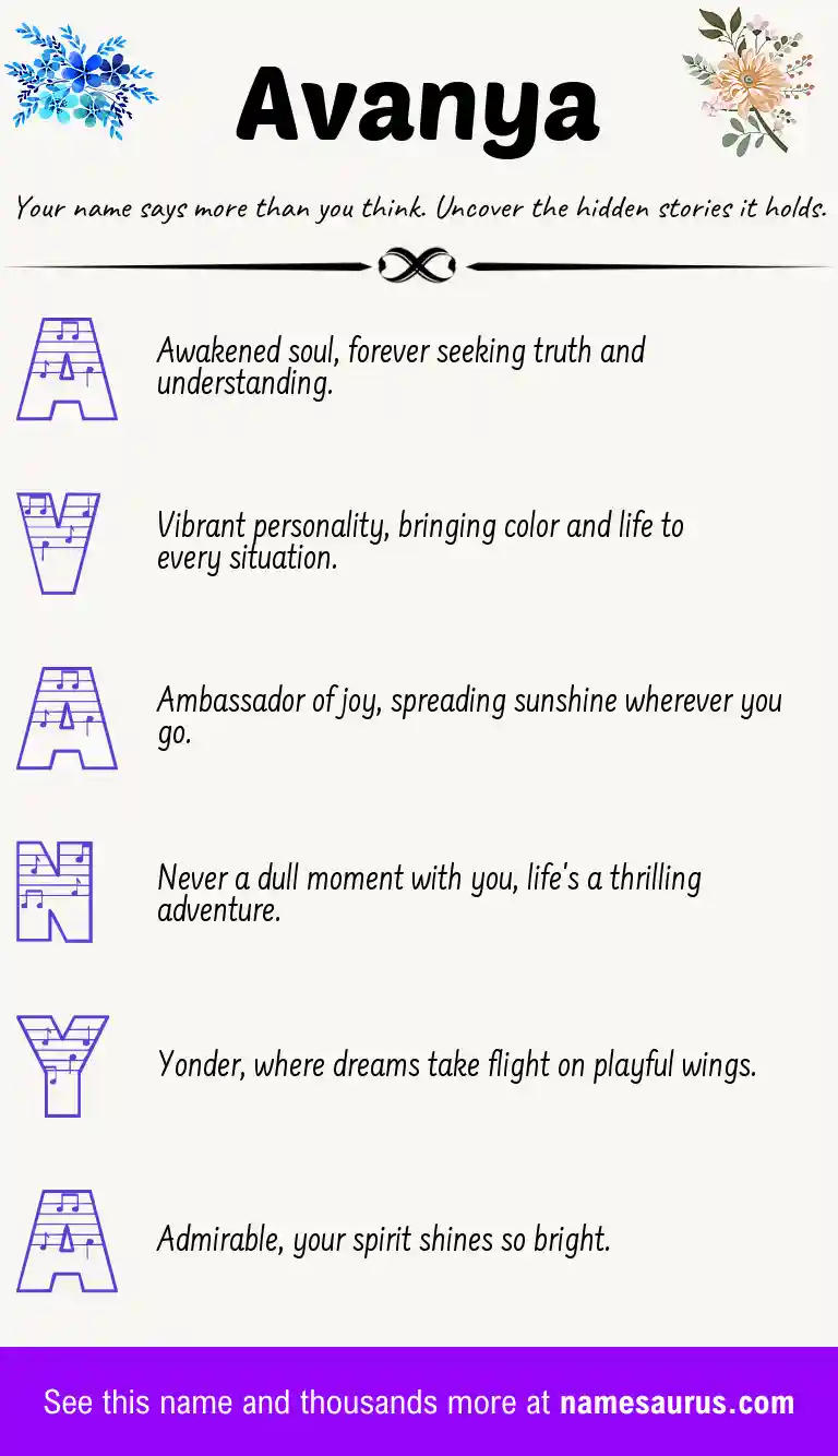 Acrostic poem about Avanya.