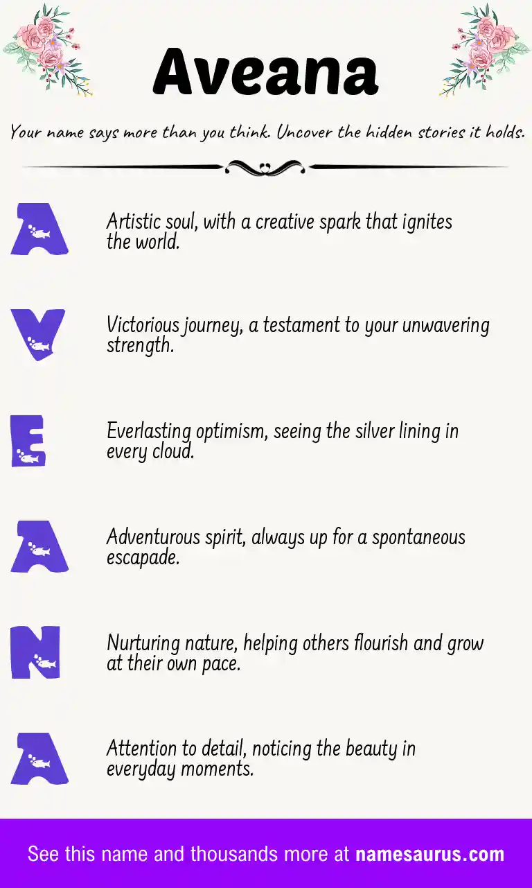 Acrostic poem about Aveana.