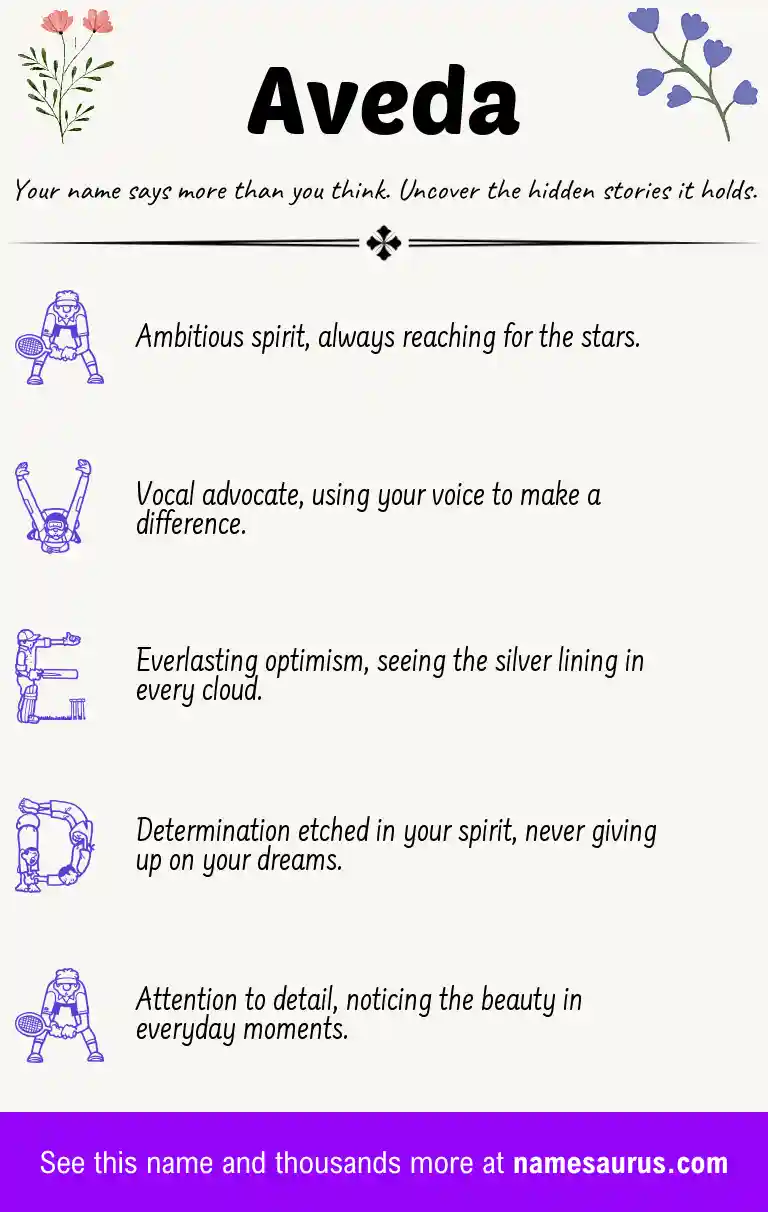Acrostic poem about Aveda.