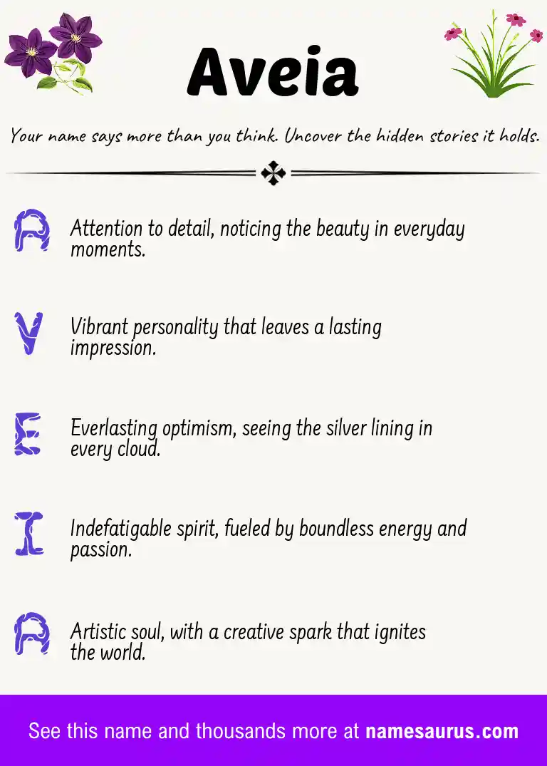 Acrostic poem about Aveia.