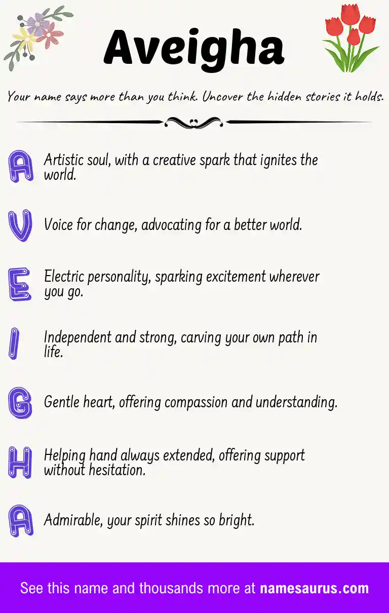 Acrostic poem about Aveigha.