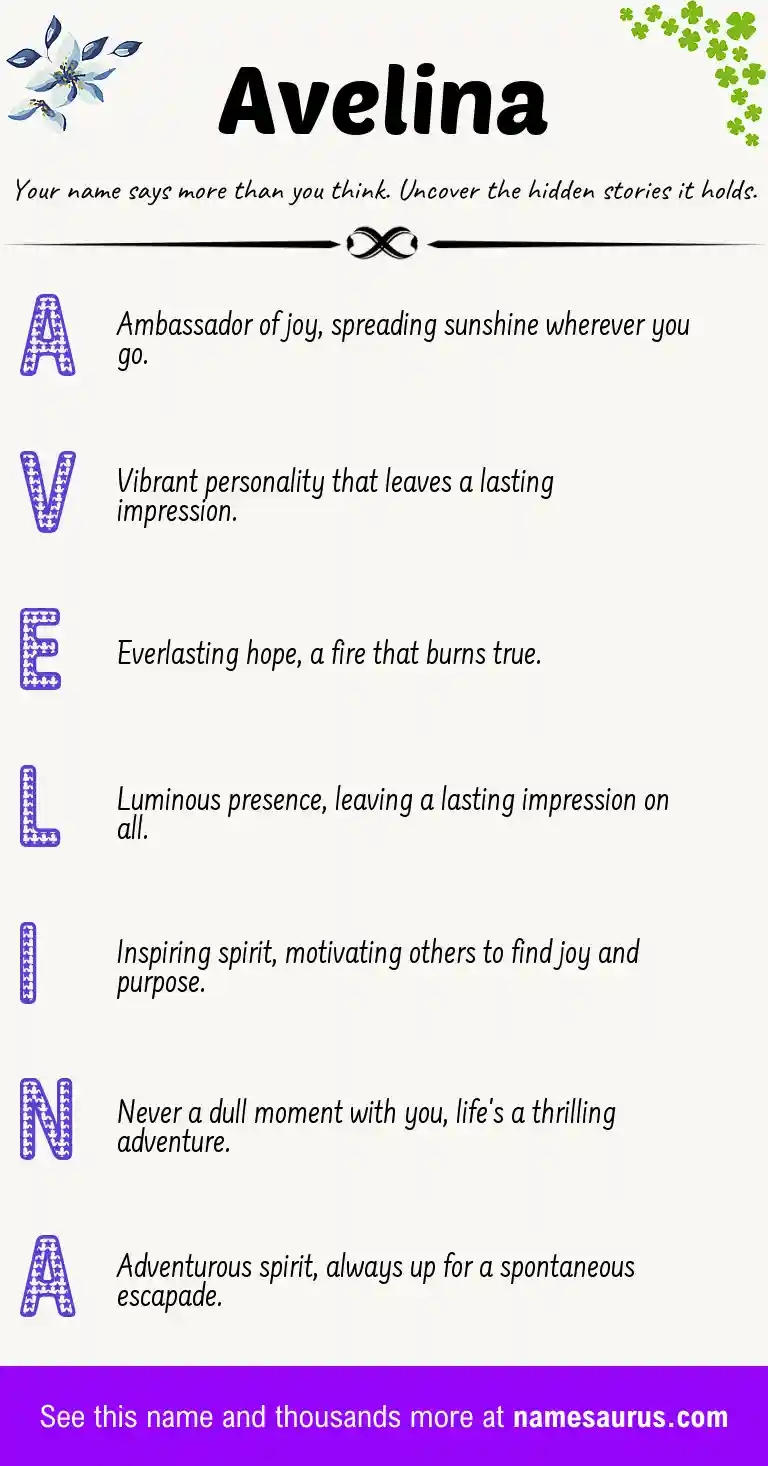 Acrostic poem about Avelina.