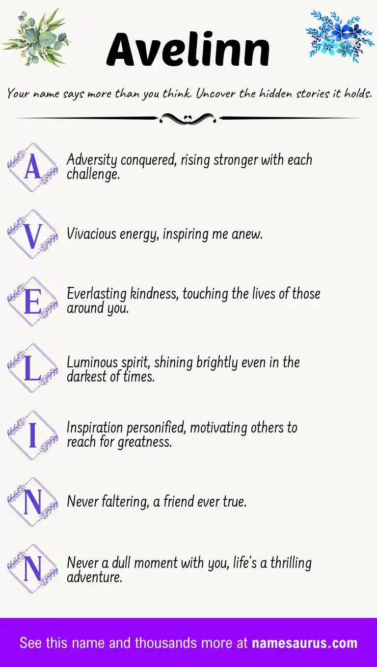 Acrostic poem about Avelinn.