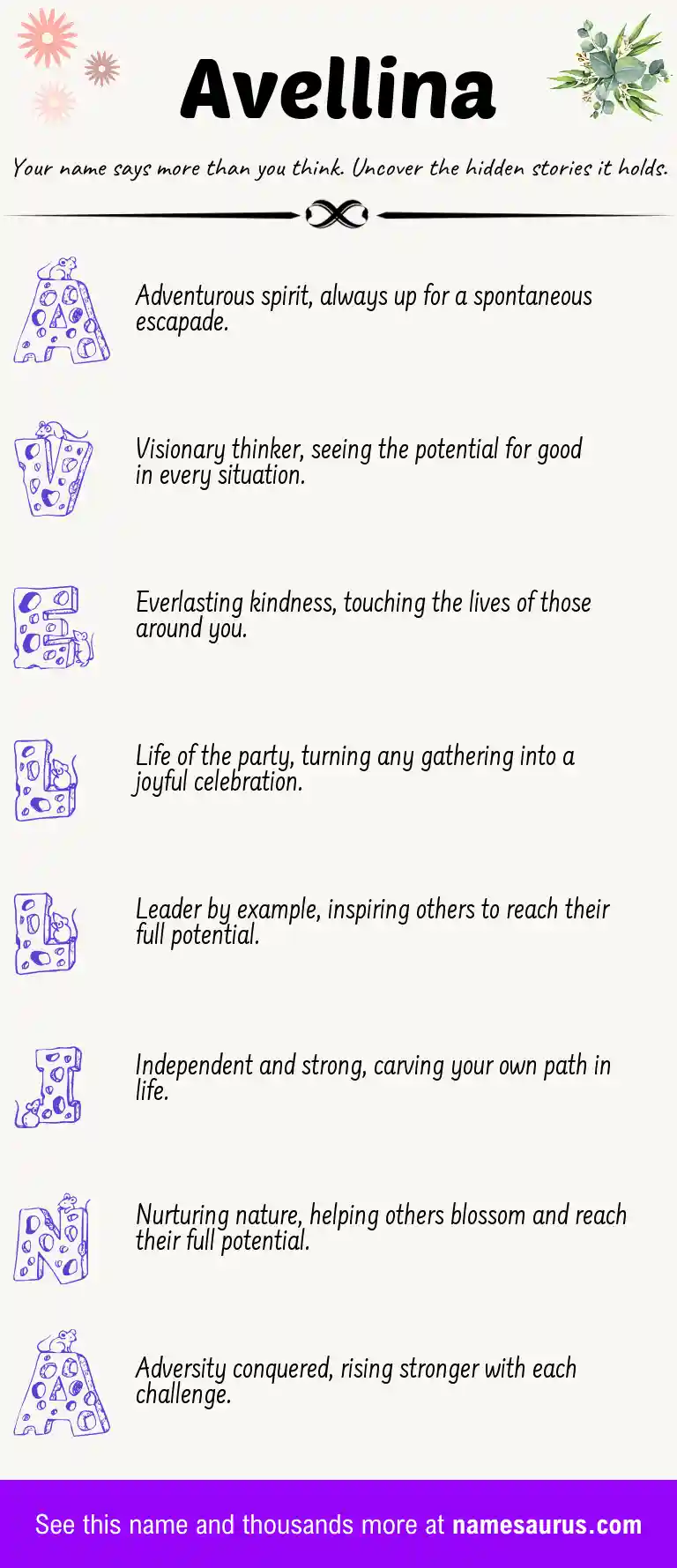 Acrostic poem about Avellina.