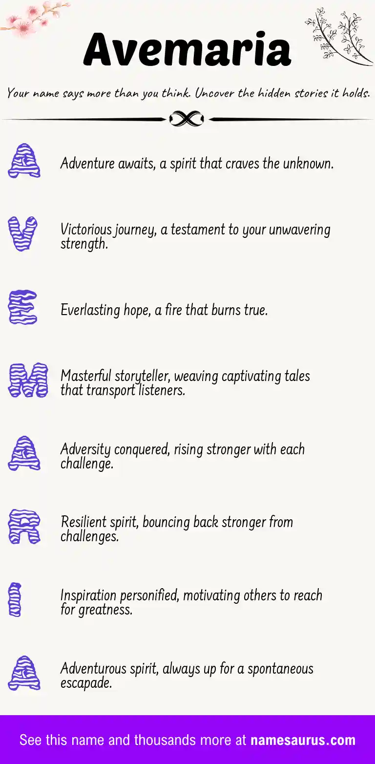 Acrostic poem about Avemaria.