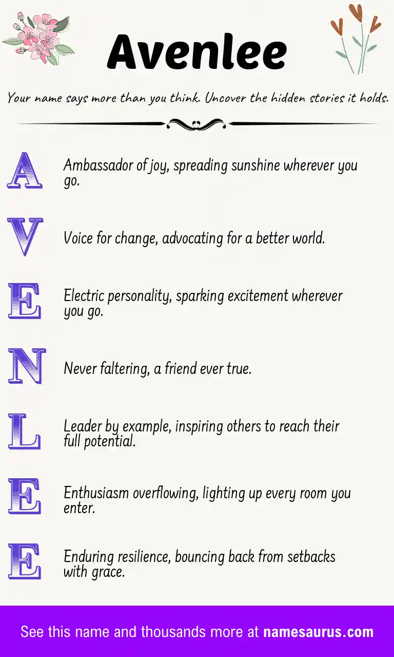 Acrostic poem about Avenlee.