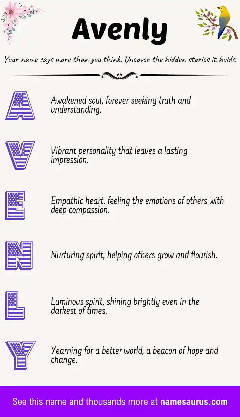 Acrostic poem about Avenly.