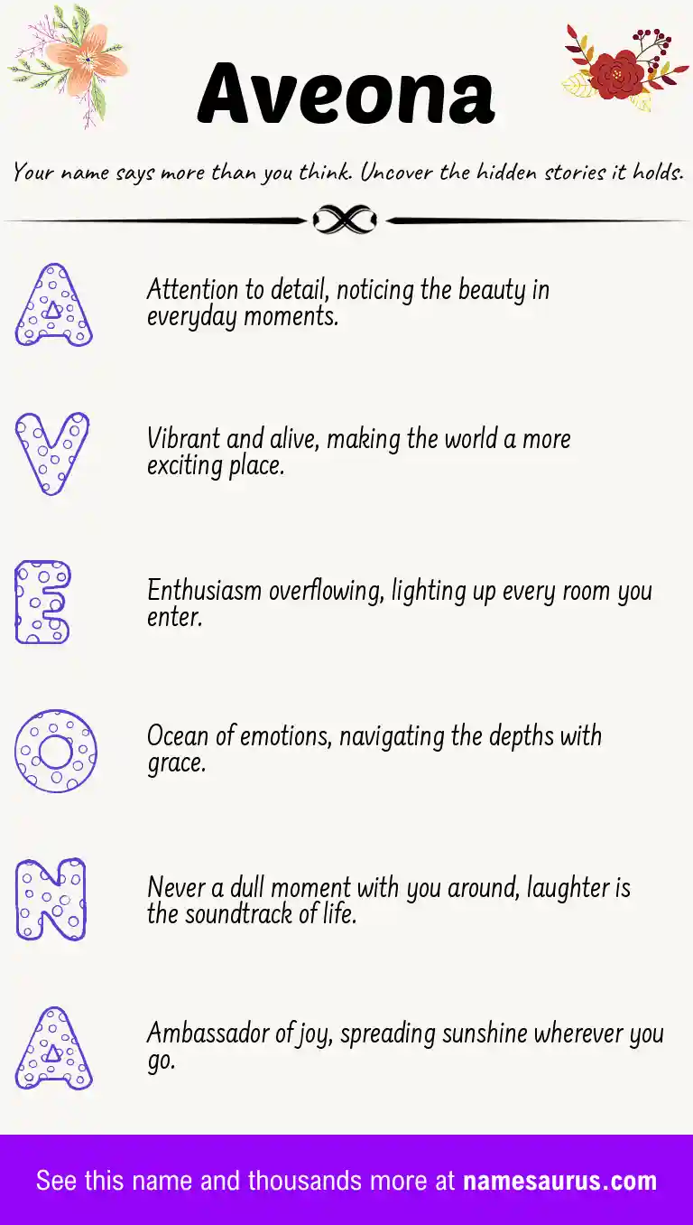 Acrostic poem about Aveona.
