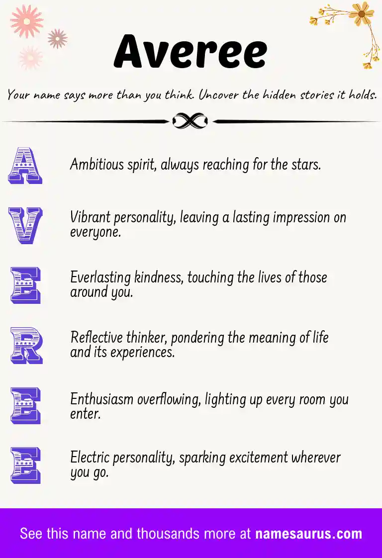 Acrostic poem about Averee.