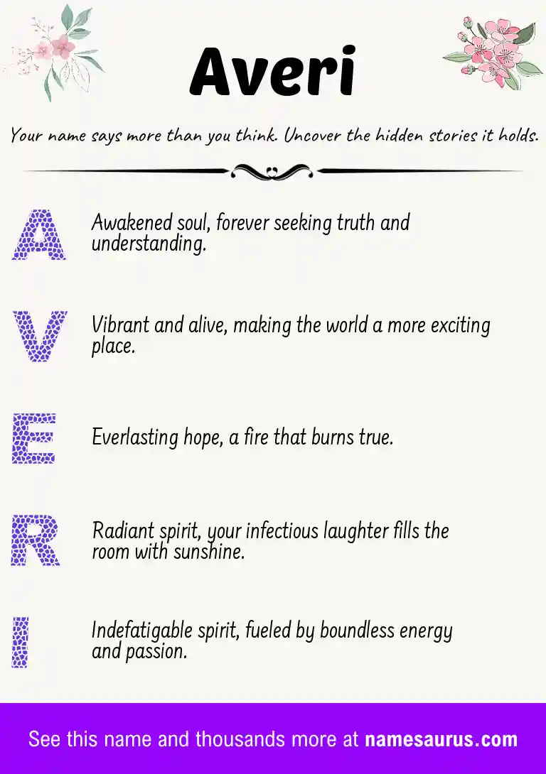 Acrostic poem about Averi.
