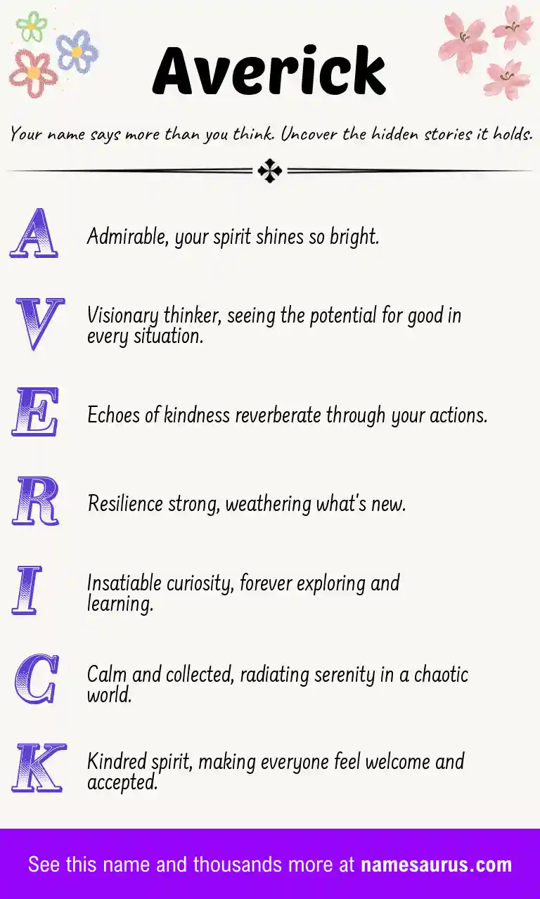 Acrostic poem about Averick.