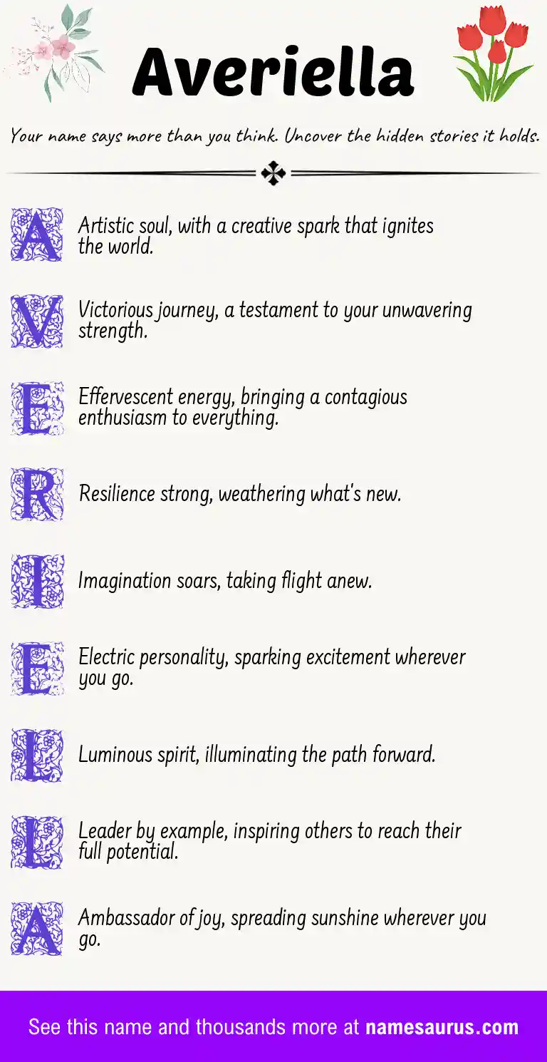 Acrostic poem about Averiella.
