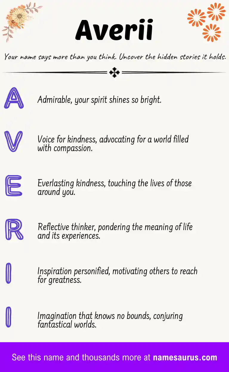 Acrostic poem about Averii.