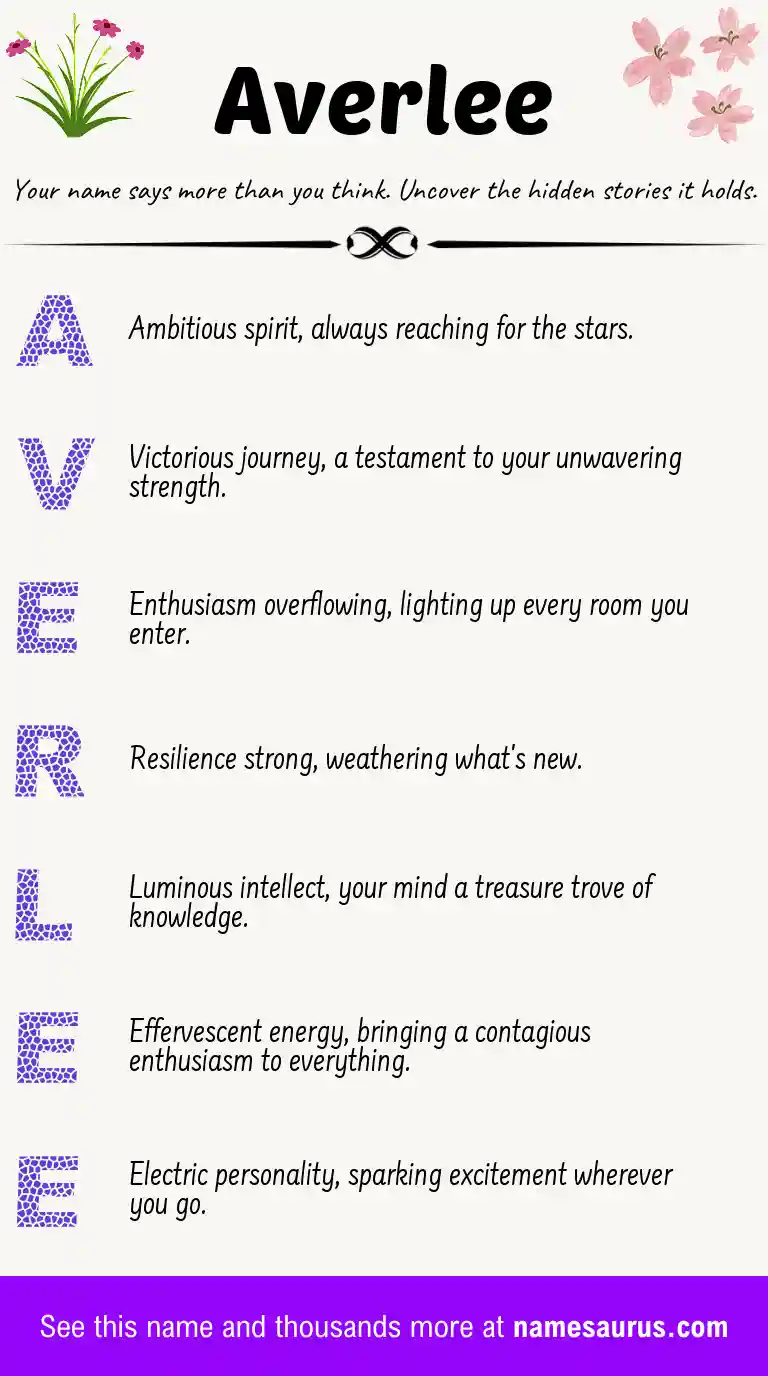 Acrostic poem about Averlee.