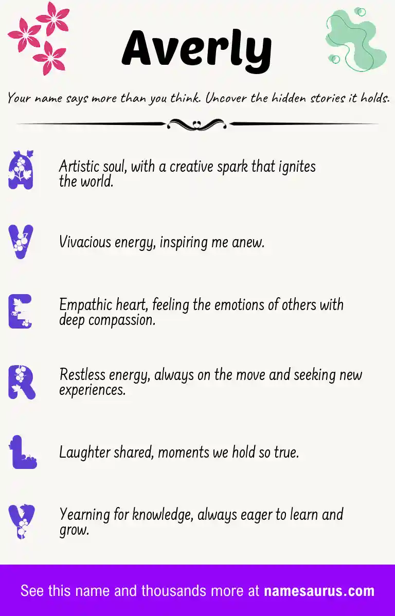 Acrostic poem about Averly.