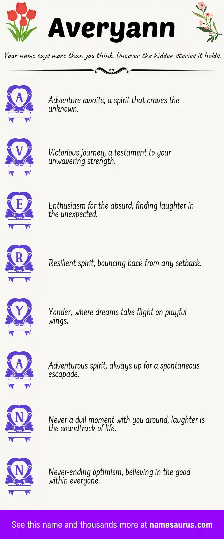 Acrostic poem about Averyann.