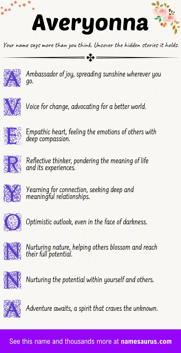 Acrostic poem about Averyonna.
