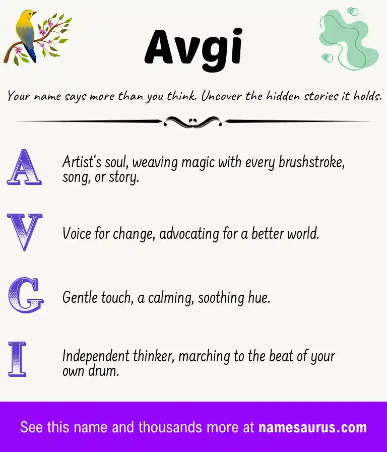 Acrostic poem about Avgi.