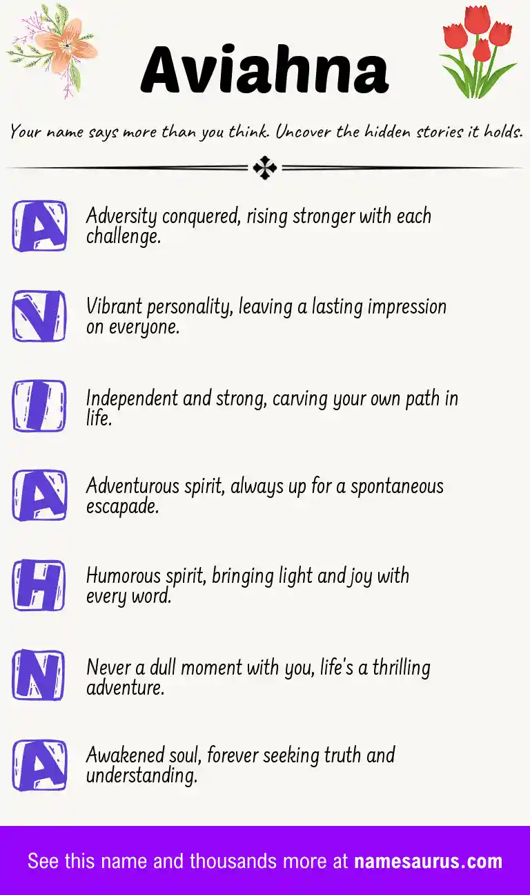 Acrostic poem about Aviahna.