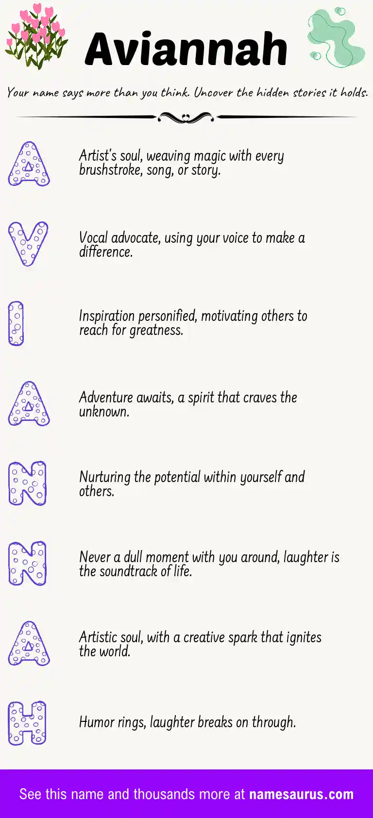 Acrostic poem about Aviannah.