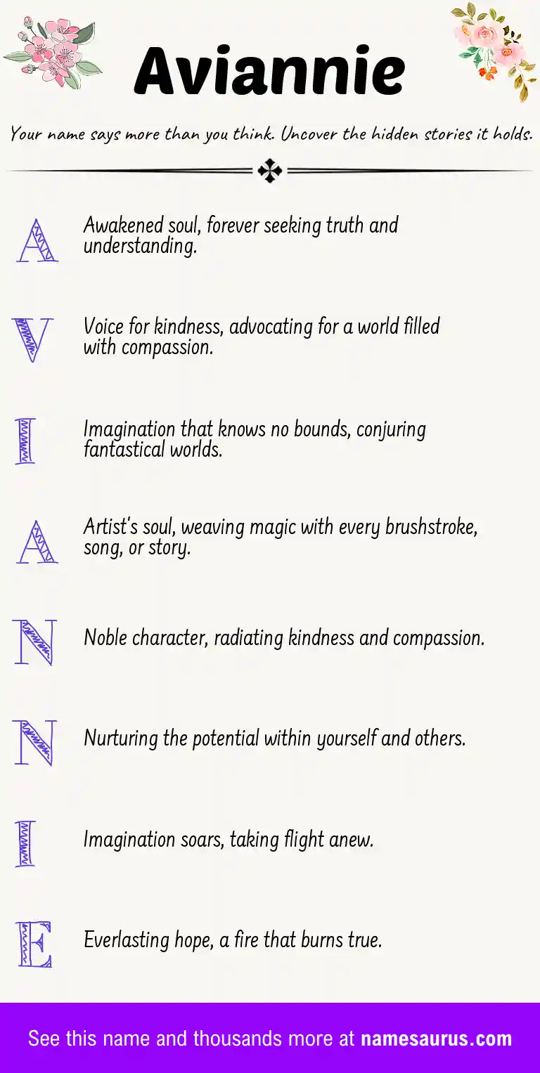 Acrostic poem about Aviannie.