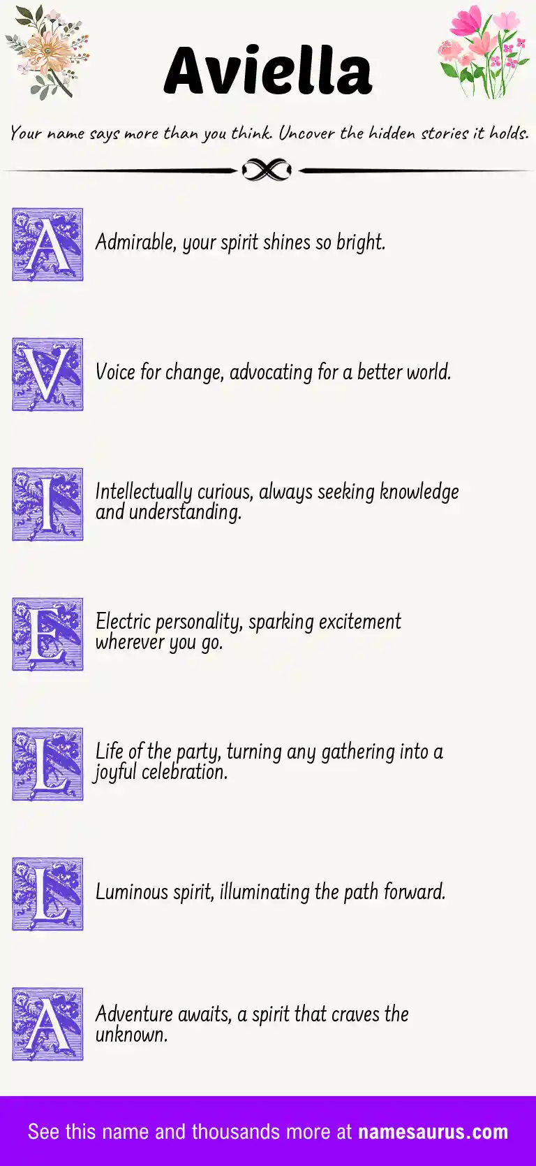 Acrostic poem about Aviella.