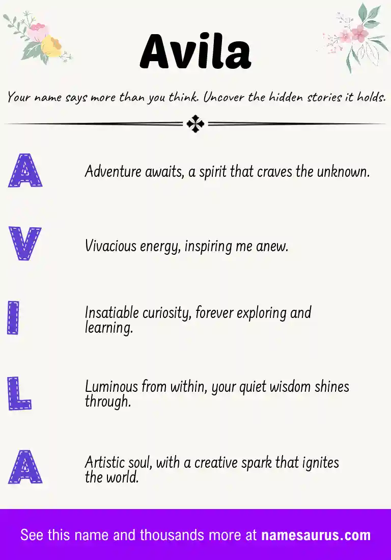 Acrostic poem about Avila.