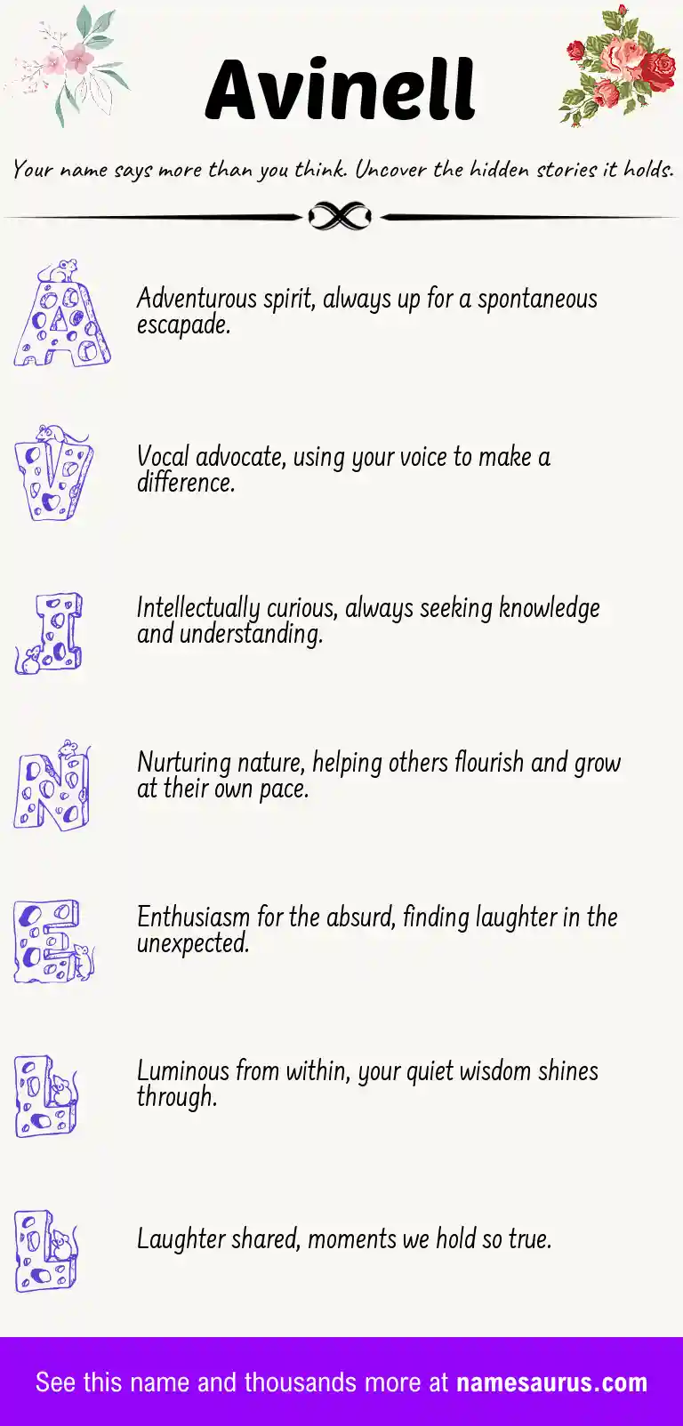 Acrostic poem about Avinell.