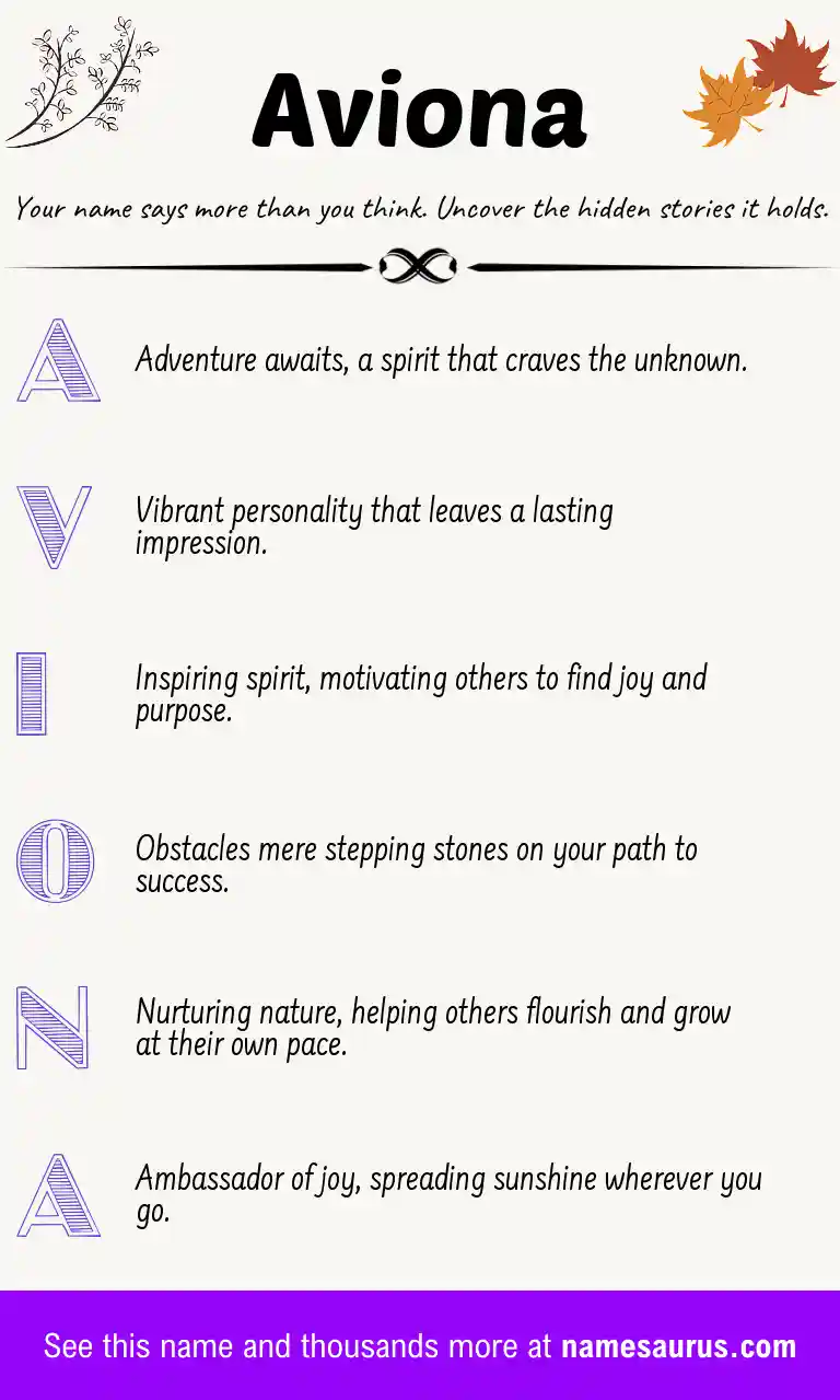 Acrostic poem about Aviona.