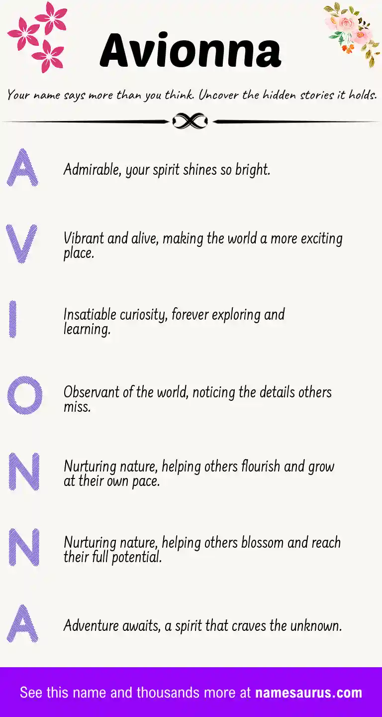 Acrostic poem about Avionna.