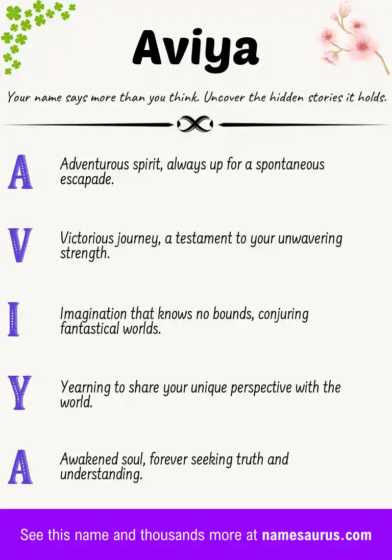 Acrostic poem about Aviya.