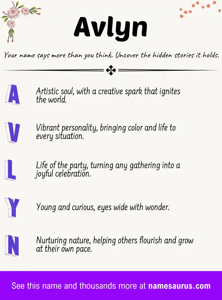 Acrostic poem about Avlyn.