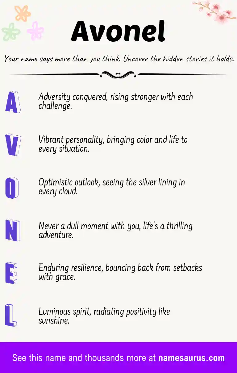 Acrostic poem about Avonel.