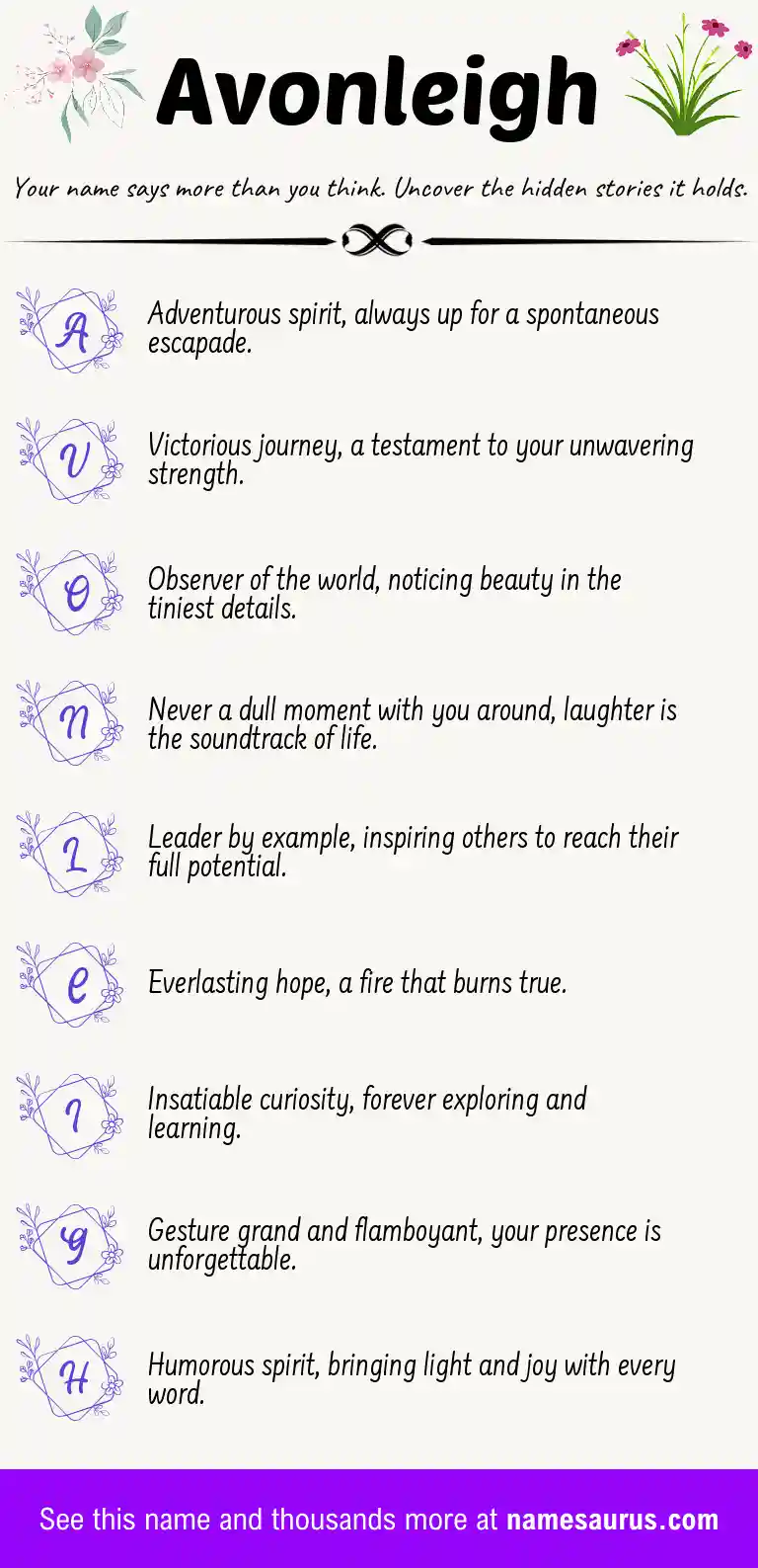 Acrostic poem about Avonleigh.