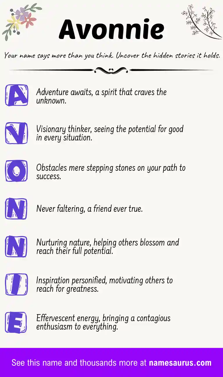 Acrostic poem about Avonnie.