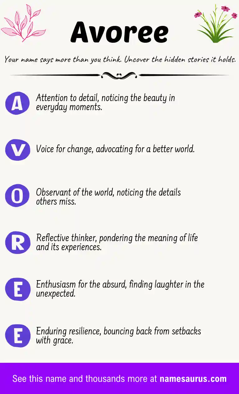 Acrostic poem about Avoree.