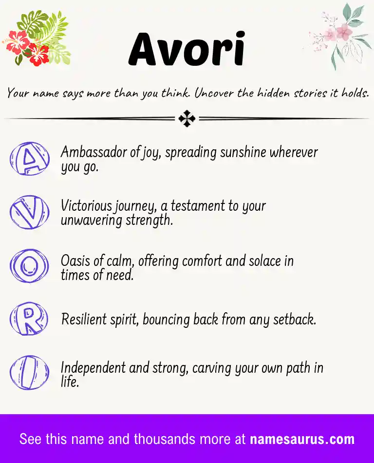 Acrostic poem about Avori.