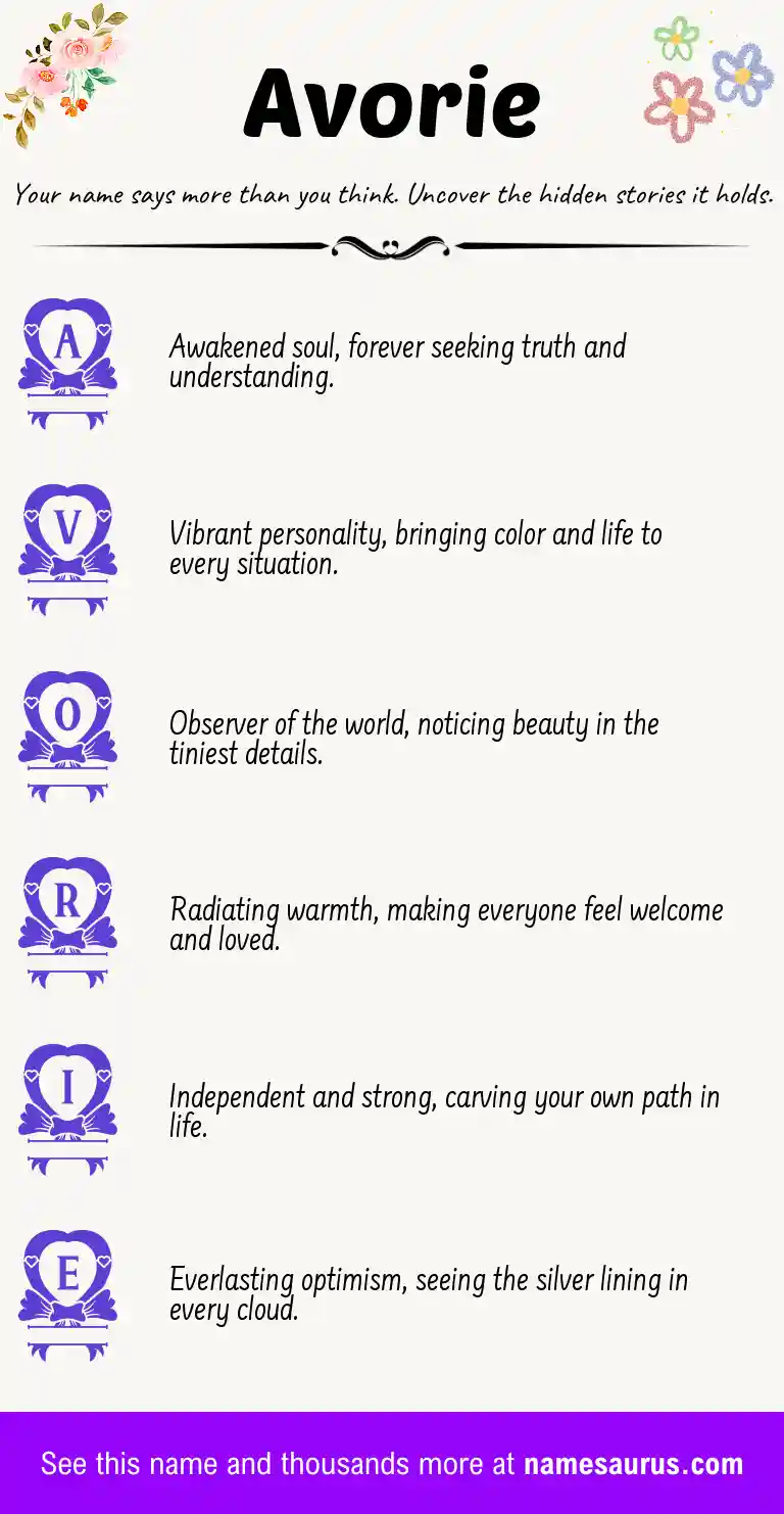 Acrostic poem about Avorie.