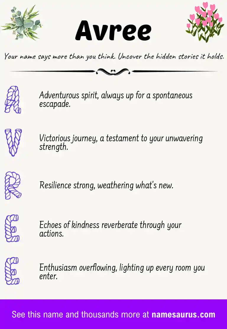 Acrostic poem about Avree.