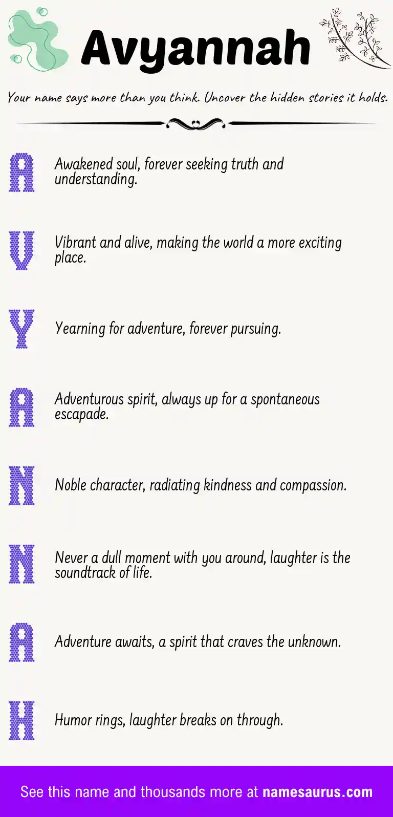 Acrostic poem about Avyannah.