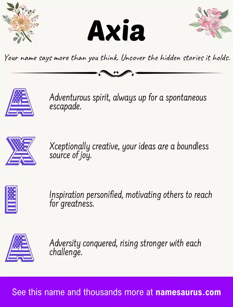 Acrostic poem about Axia.