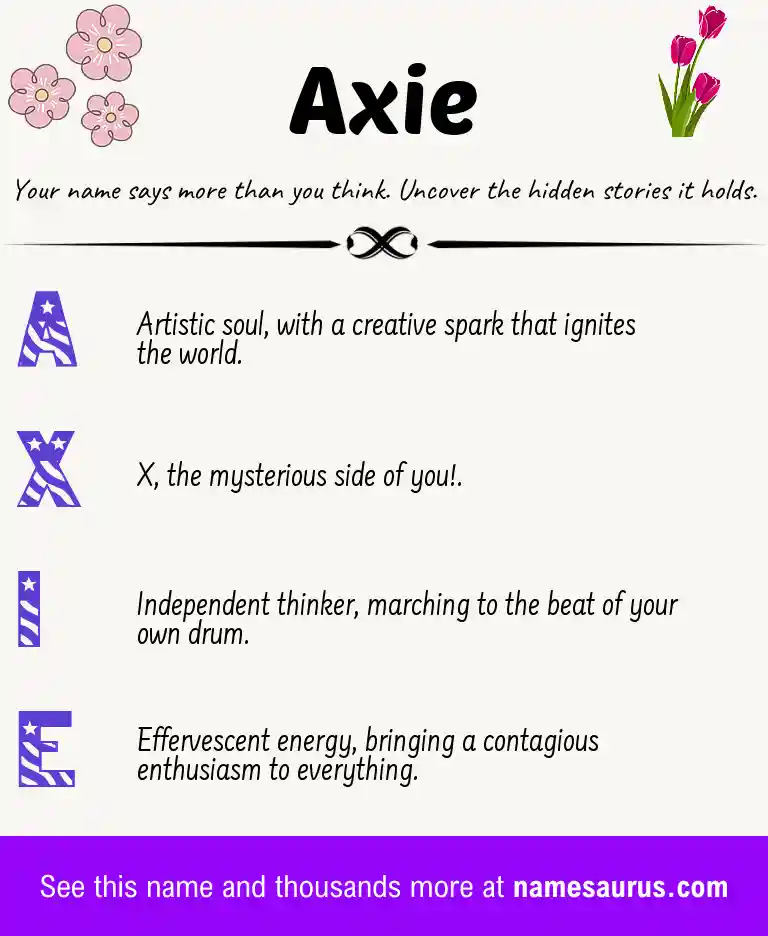 Acrostic poem about Axie.
